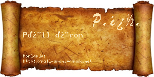 Páll Áron névjegykártya