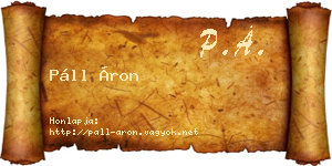 Páll Áron névjegykártya